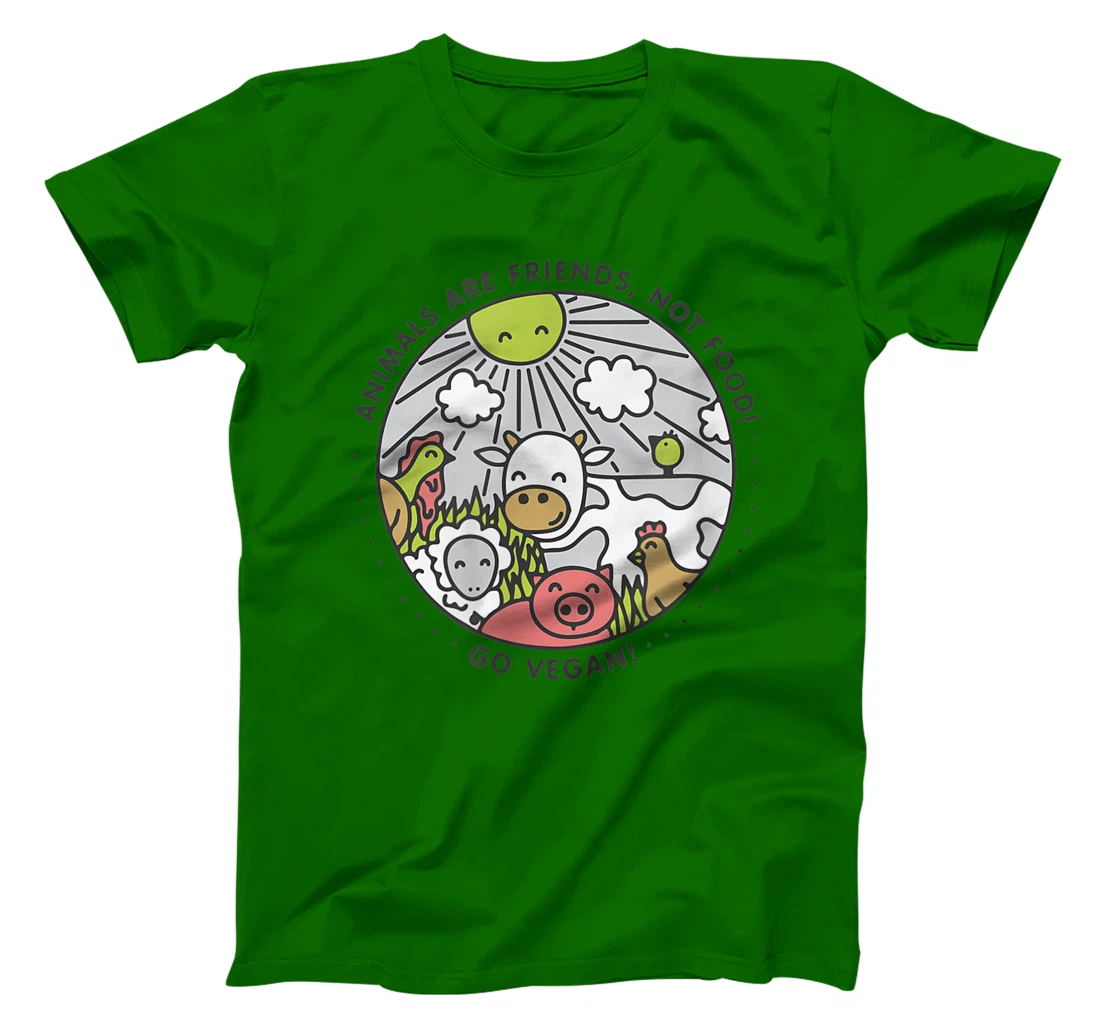 Womens ANIMALS ARE FRIENDS NOT FOOD T-Shirt, Women T-Shirt, Vegan Vegetarian Shirt T-Shirt, Women T-Shirt