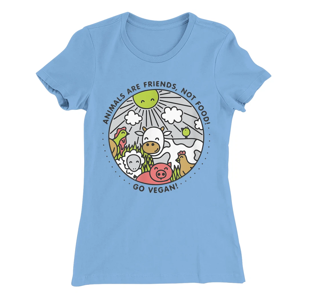Womens ANIMALS ARE FRIENDS NOT FOOD T-Shirt, Women T-Shirt, Vegan Vegetarian Shirt T-Shirt, Women T-Shirt