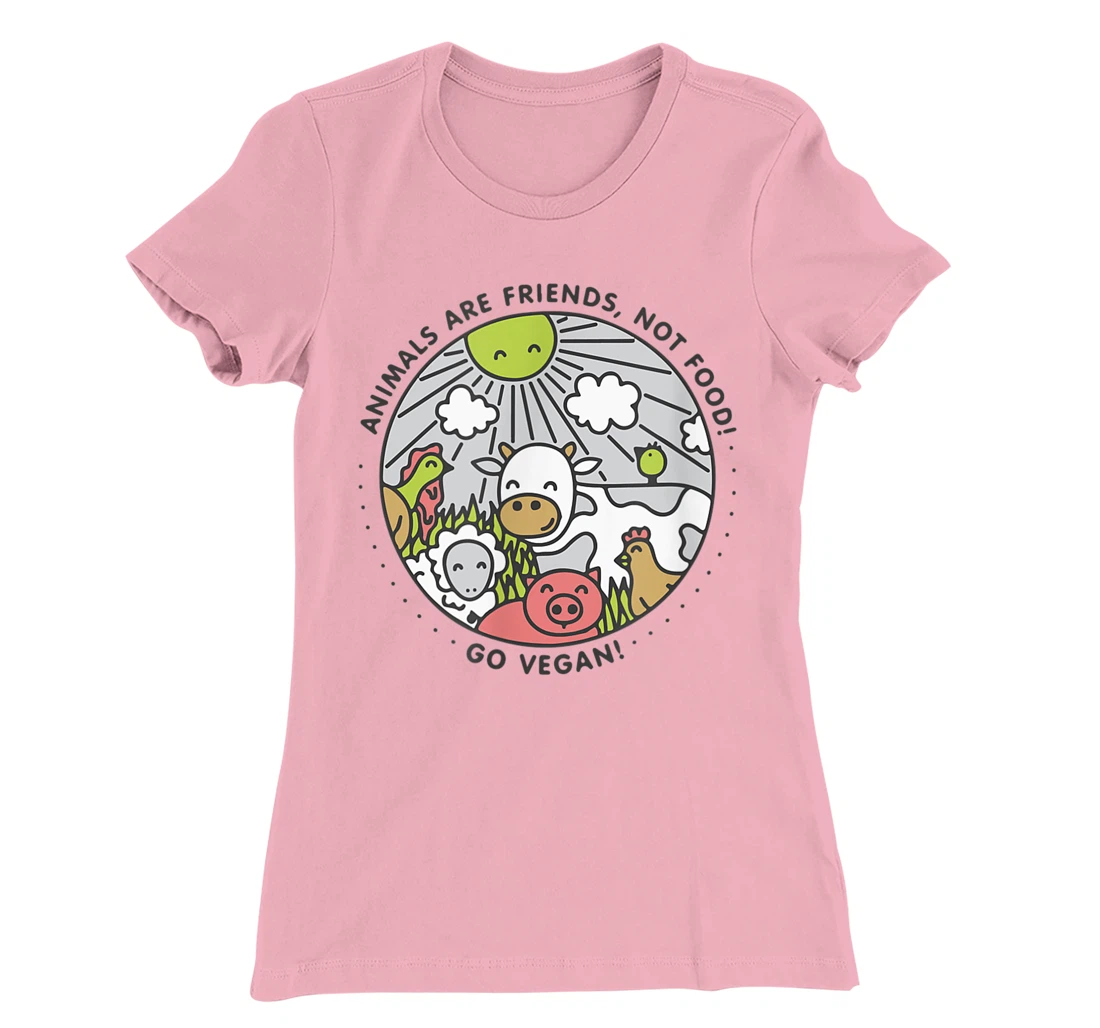 Womens ANIMALS ARE FRIENDS NOT FOOD T-Shirt, Women T-Shirt, Vegan Vegetarian Shirt T-Shirt, Women T-Shirt