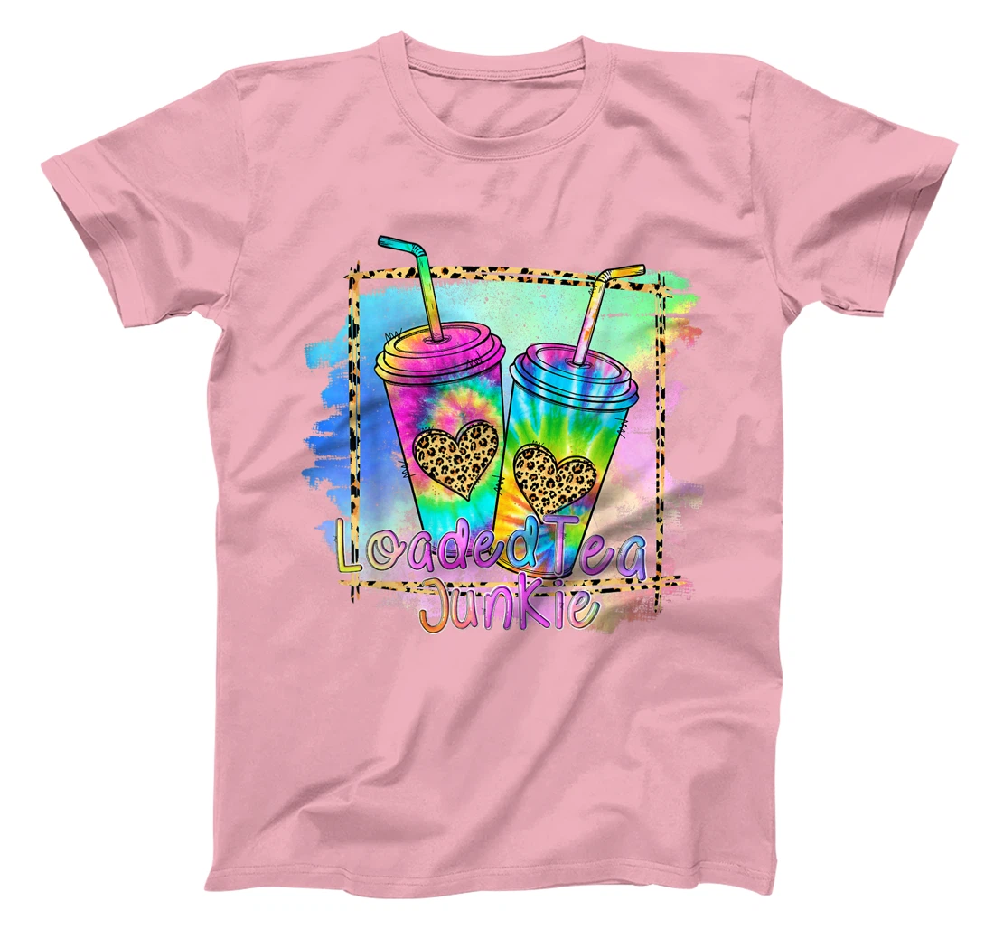 Womens Loaded Tea Lover Leopard Tie Dye Print Gymer Funny T-Shirt, Women T-Shirt