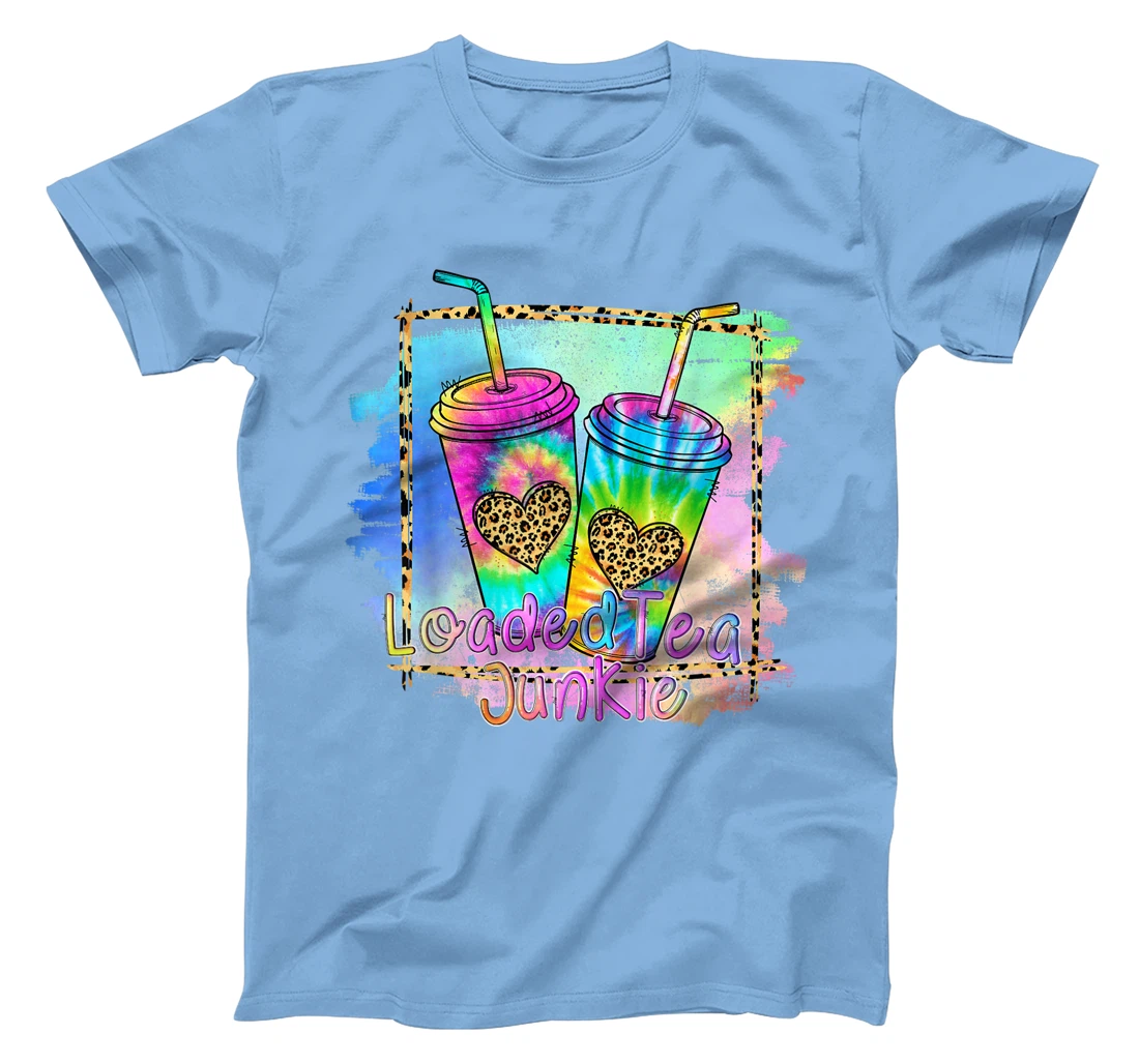 Womens Loaded Tea Lover Leopard Tie Dye Print Gymer Funny T-Shirt, Women T-Shirt