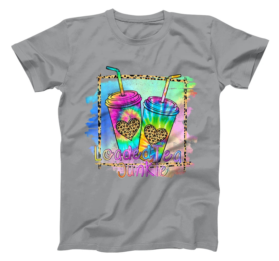 Womens Loaded Tea Lover Leopard Tie Dye Print Gymer Funny T-Shirt, Women T-Shirt