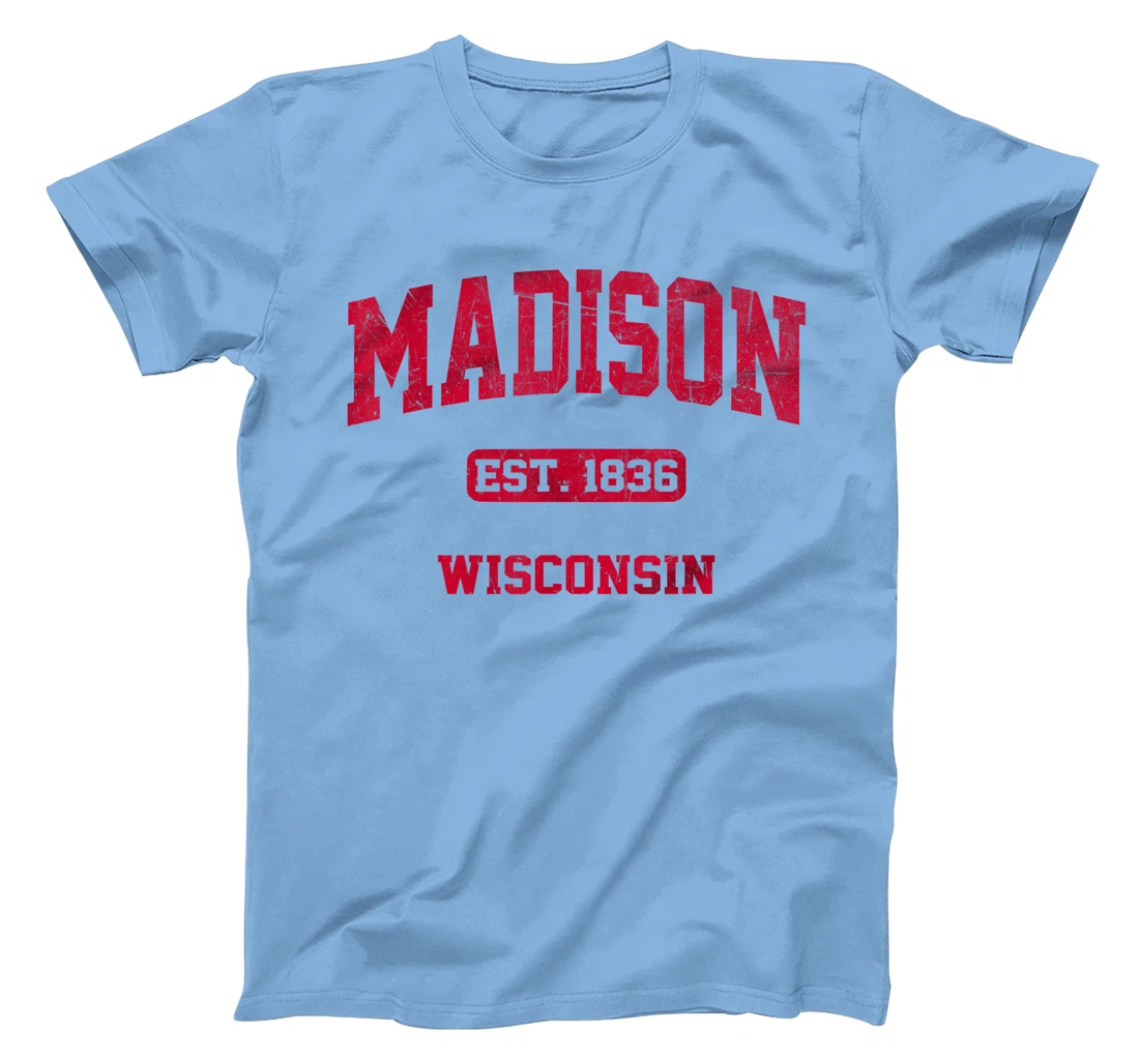 Womens Madison Wisconsin WI Vintage State Athletic Style T-Shirt, Kid T-Shirt and Women T-Shirt