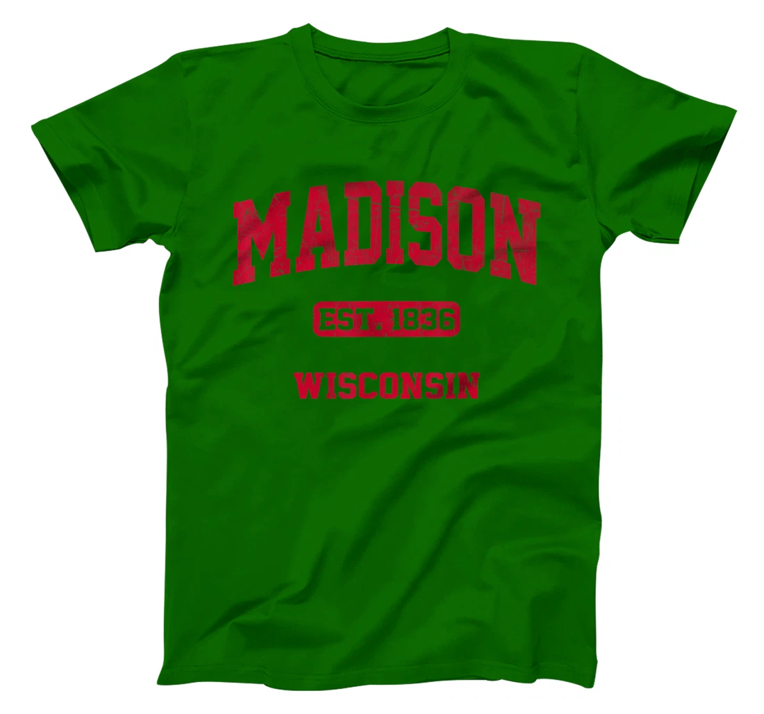 Womens Madison Wisconsin WI Vintage State Athletic Style T-Shirt, Kid T-Shirt and Women T-Shirt