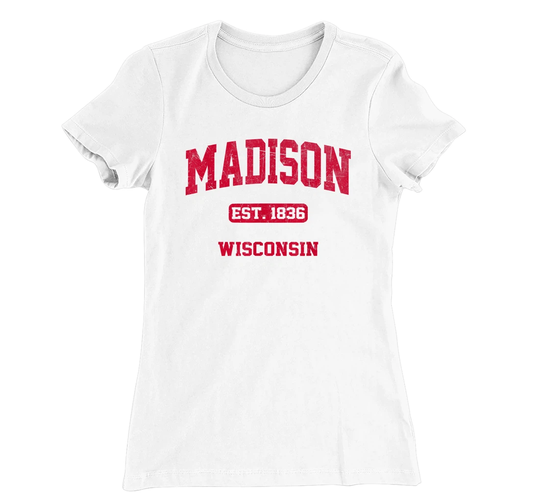 Womens Madison Wisconsin WI Vintage State Athletic Style T-Shirt, Kid T-Shirt and Women T-Shirt
