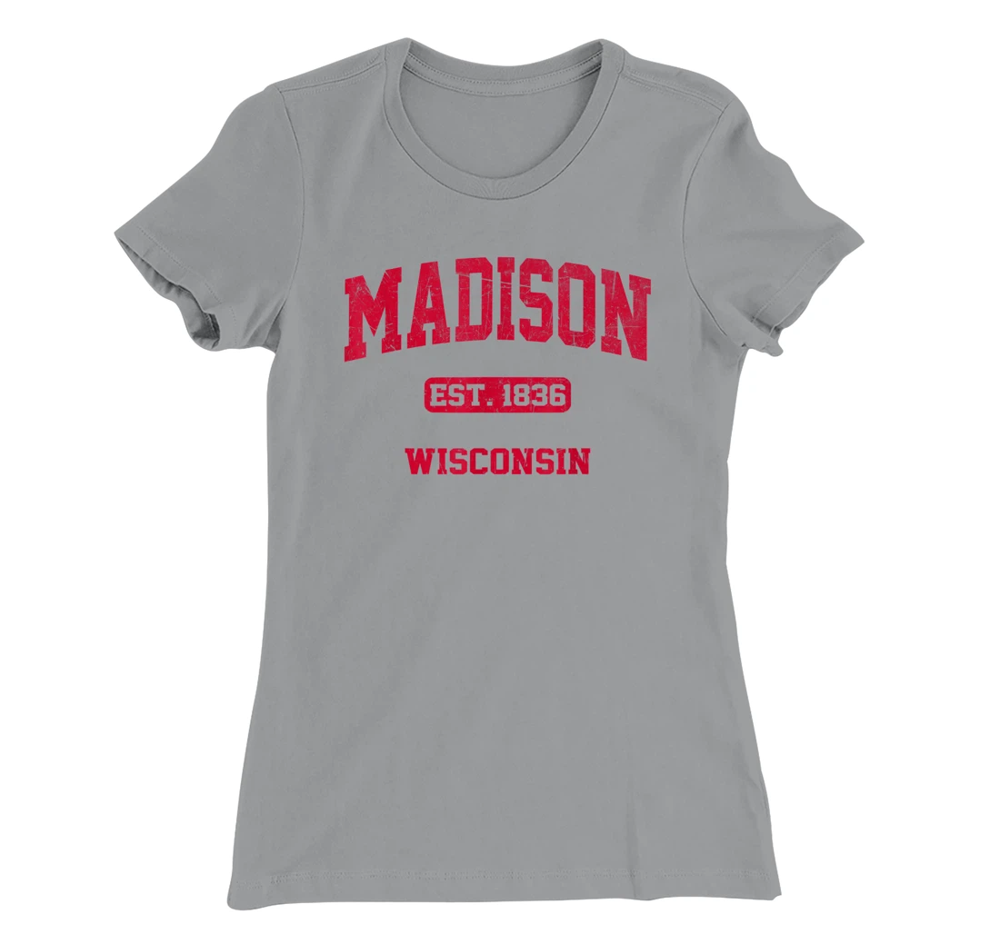 Womens Madison Wisconsin WI Vintage State Athletic Style T-Shirt, Kid T-Shirt and Women T-Shirt