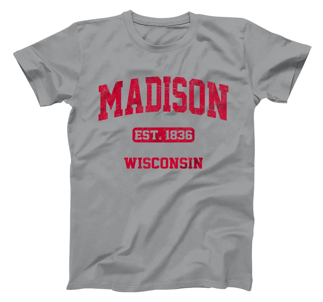 Womens Madison Wisconsin WI Vintage State Athletic Style T-Shirt, Kid T-Shirt and Women T-Shirt