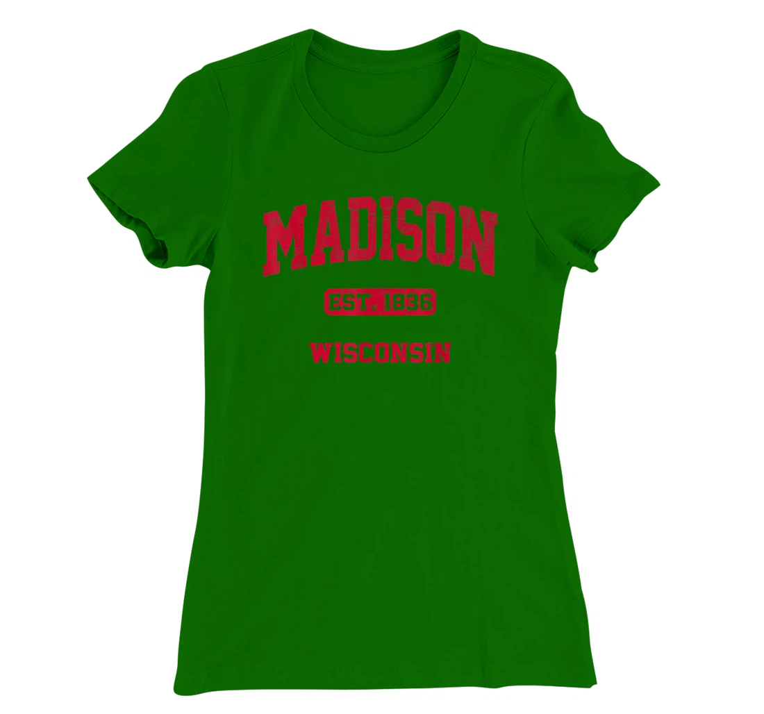 Womens Madison Wisconsin WI Vintage State Athletic Style T-Shirt, Kid T-Shirt and Women T-Shirt