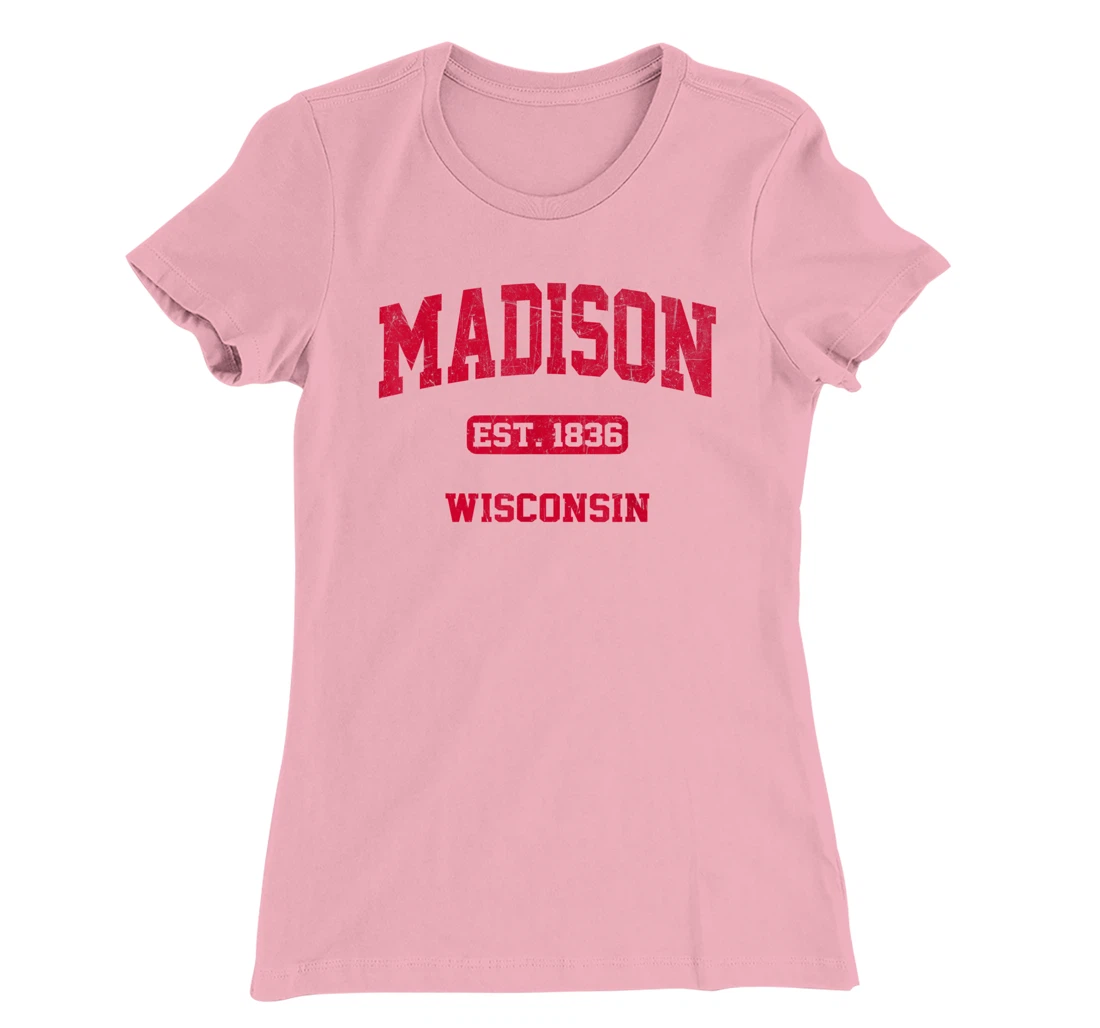 Womens Madison Wisconsin WI Vintage State Athletic Style T-Shirt, Kid T-Shirt and Women T-Shirt