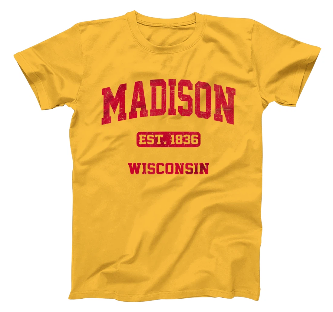 Womens Madison Wisconsin WI Vintage State Athletic Style T-Shirt, Kid T-Shirt and Women T-Shirt