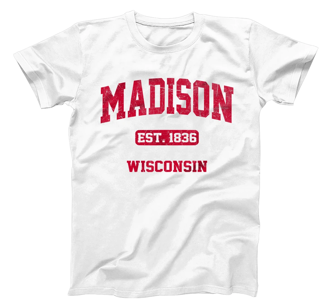 Womens Madison Wisconsin WI Vintage State Athletic Style T-Shirt, Kid T-Shirt and Women T-Shirt