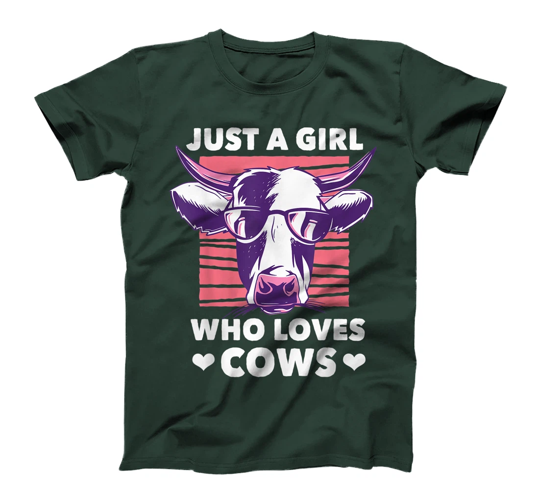 Just a Girl Who loves Cows Funny Livestock Farming T-Shirt, Kid T-Shirt and Women T-Shirt