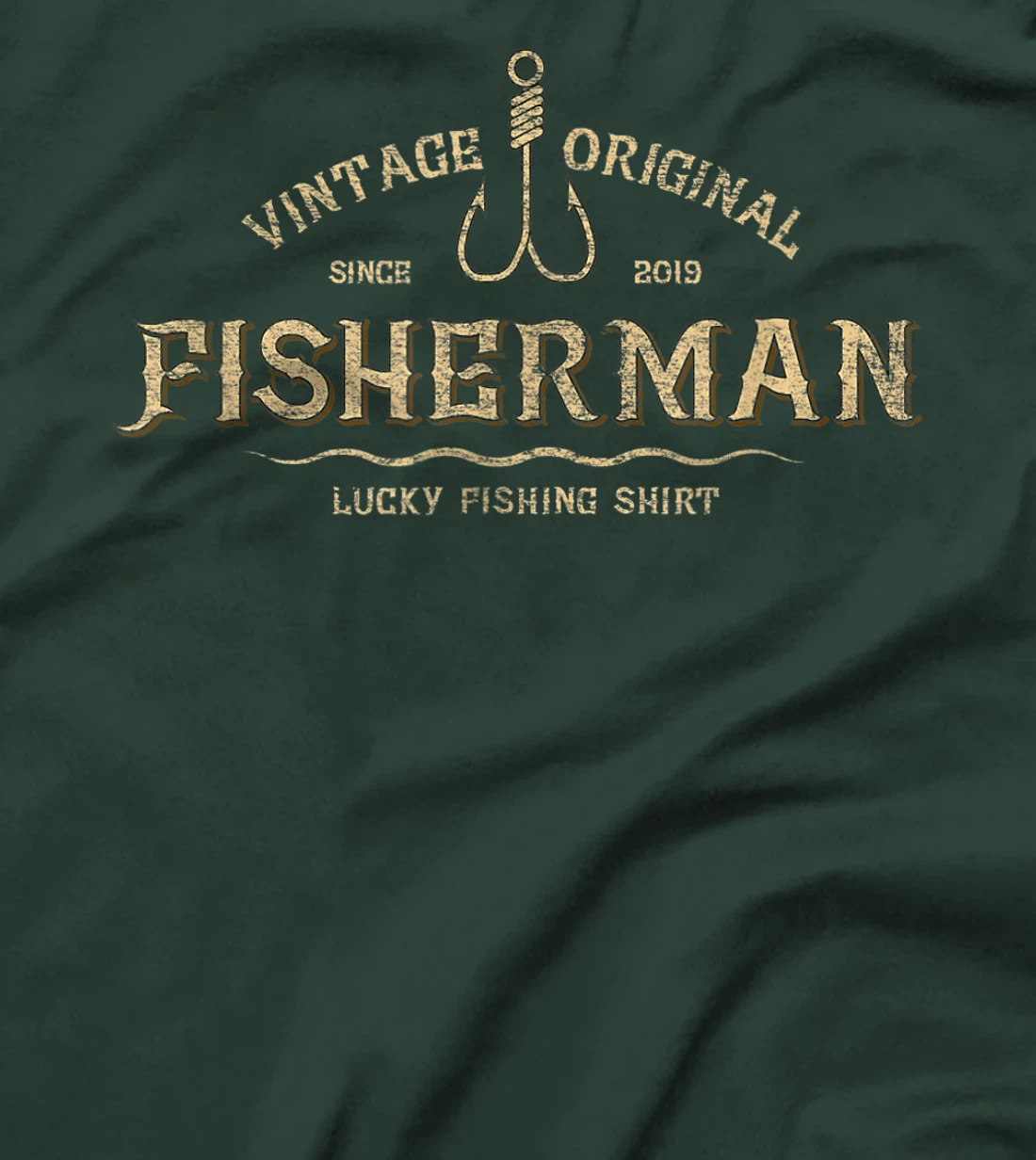 Retro Vintage Fisherman Since 2019 Lucky Fishing T-Shirt