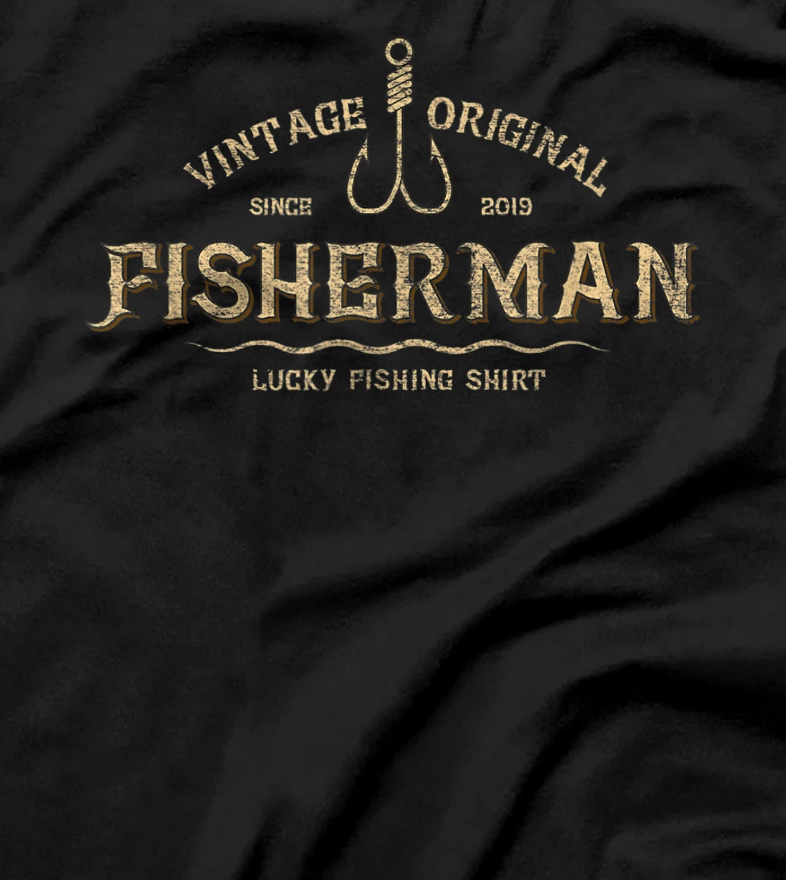Retro Vintage Fisherman Since 2019 Lucky Fishing T-Shirt