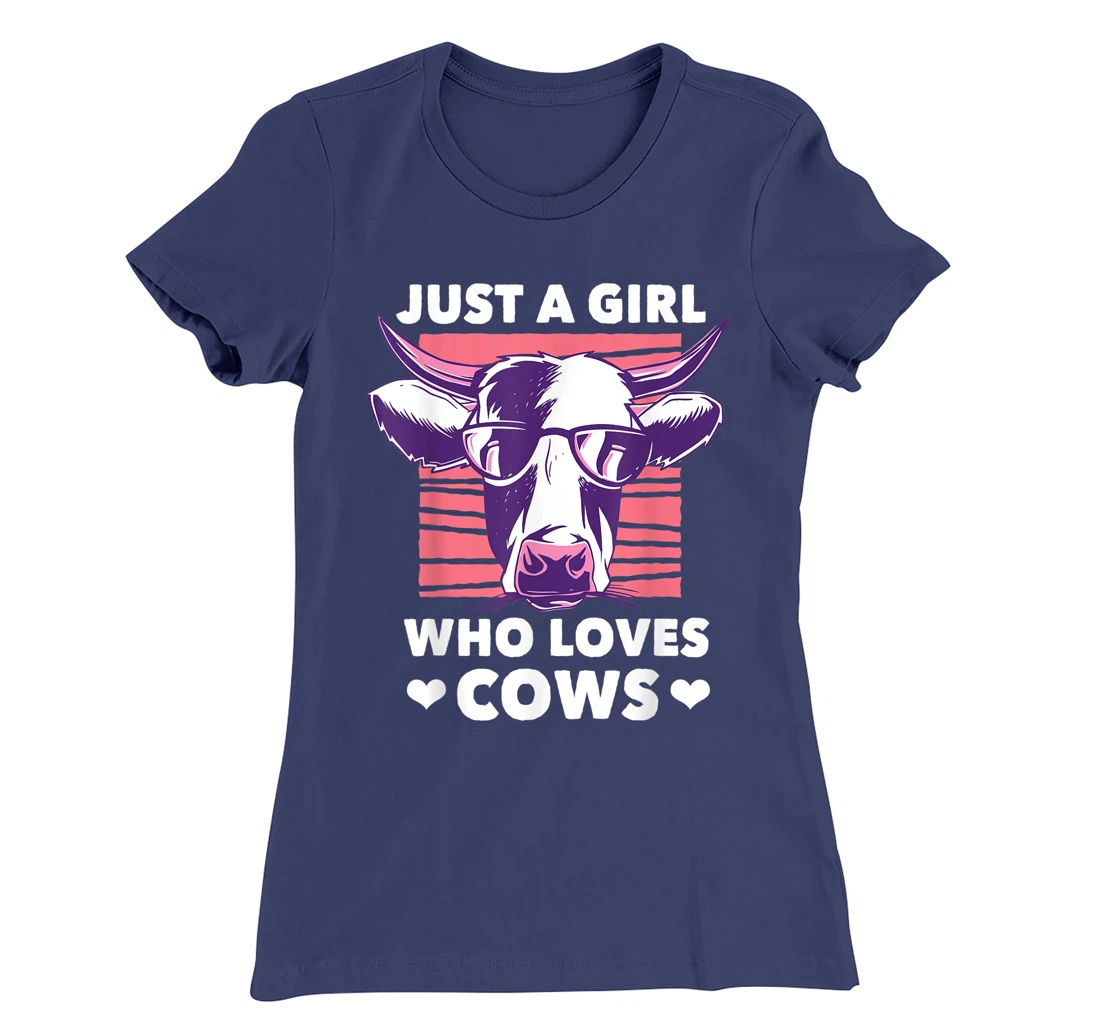 Just a Girl Who loves Cows Funny Livestock Farming T-Shirt, Kid T-Shirt and Women T-Shirt