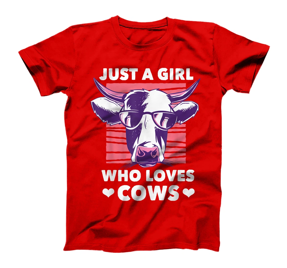 Just a Girl Who loves Cows Funny Livestock Farming T-Shirt, Kid T-Shirt and Women T-Shirt
