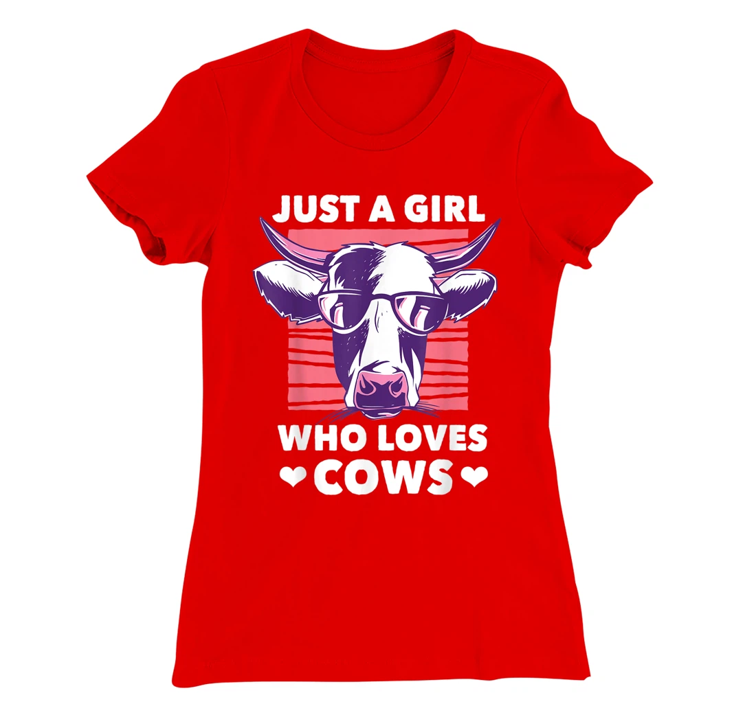 Just a Girl Who loves Cows Funny Livestock Farming T-Shirt, Kid T-Shirt and Women T-Shirt