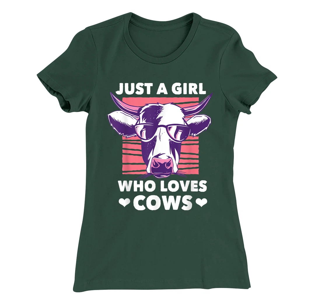 Just a Girl Who loves Cows Funny Livestock Farming T-Shirt, Kid T-Shirt and Women T-Shirt