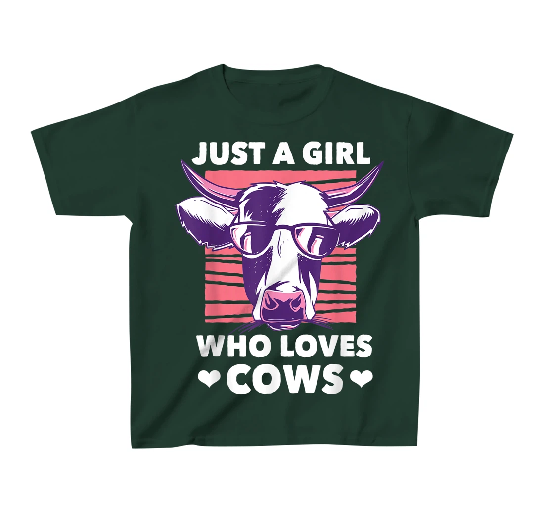 Just a Girl Who loves Cows Funny Livestock Farming T-Shirt, Kid T-Shirt and Women T-Shirt