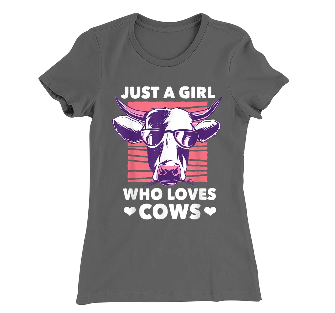 Just a Girl Who loves Cows Funny Livestock Farming T-Shirt, Kid T-Shirt and Women T-Shirt