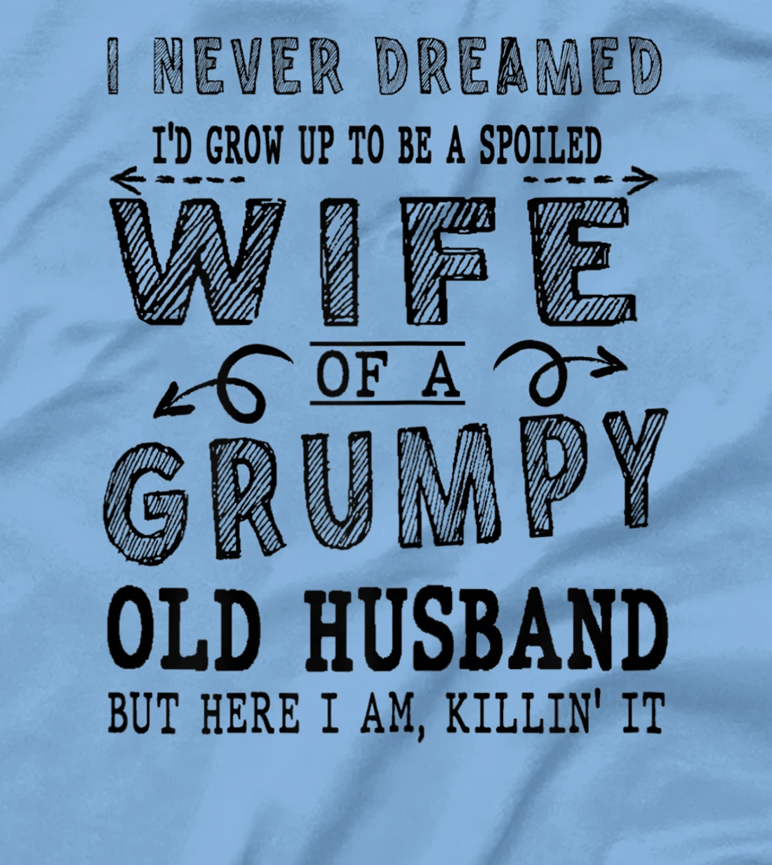 Womens Never Dreamed Spoiled Wife Grumpy Old Husband - Spouse T-Shirt, Women T-Shirt
