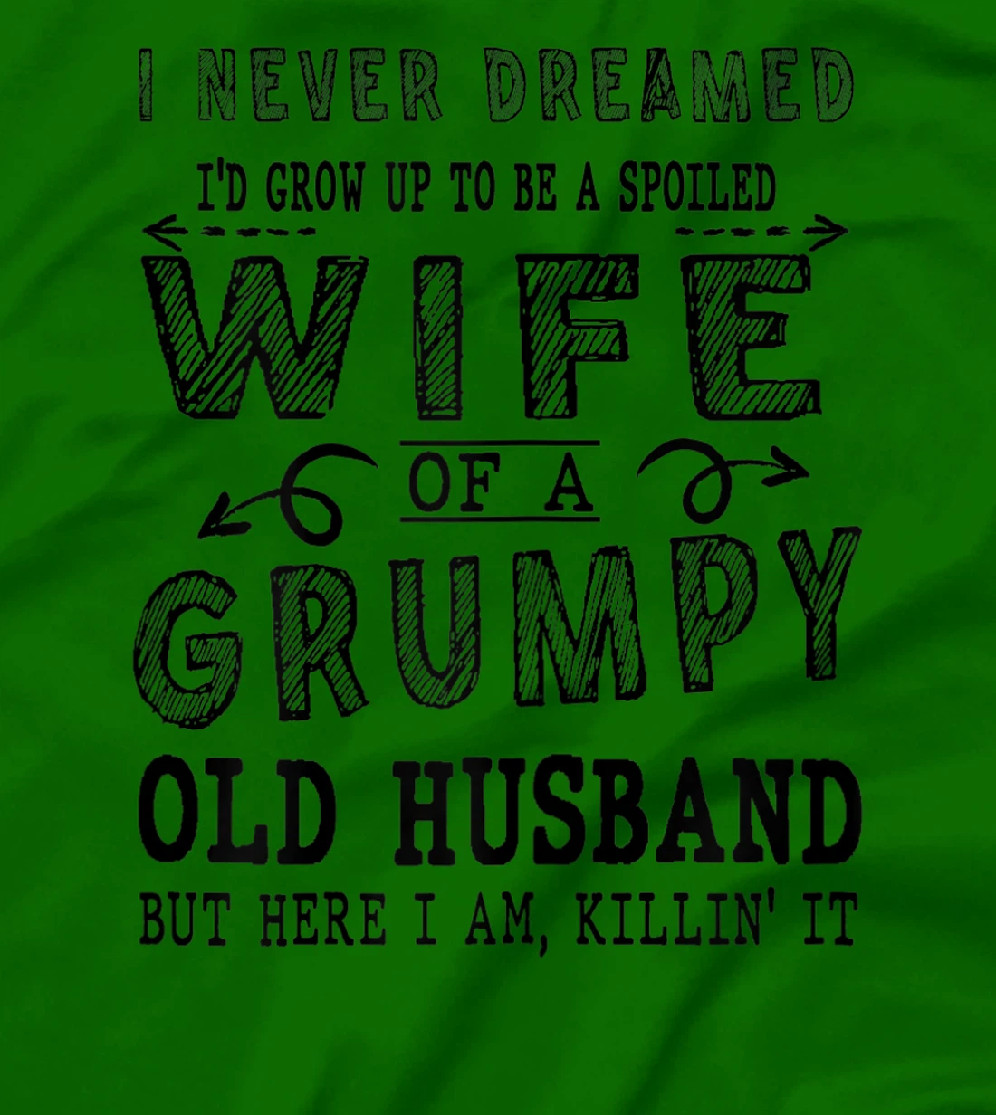 Womens Never Dreamed Spoiled Wife Grumpy Old Husband - Spouse T-Shirt, Women T-Shirt