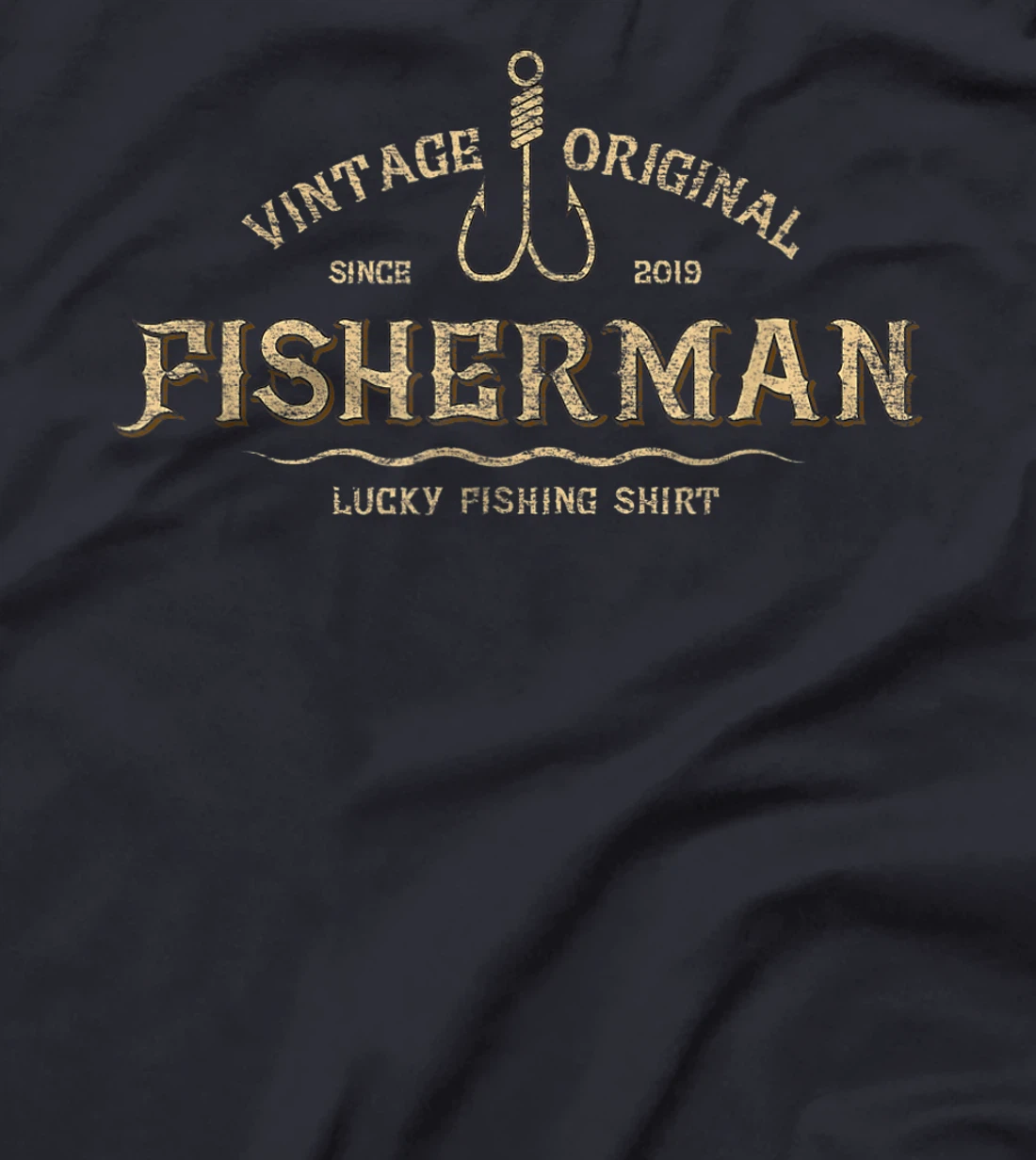 Retro Vintage Fisherman Since 2019 Lucky Fishing T-Shirt