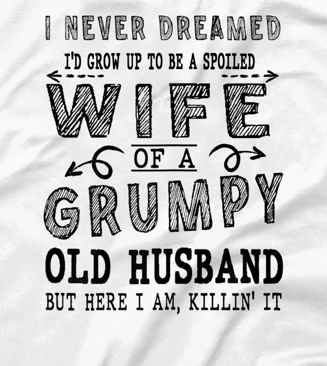 Womens Never Dreamed Spoiled Wife Grumpy Old Husband - Spouse T-Shirt, Women T-Shirt
