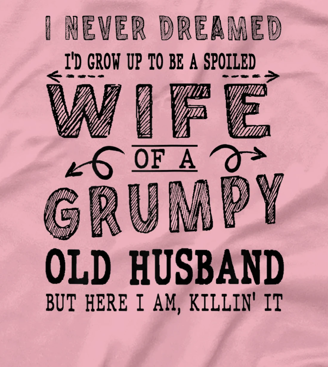 Womens Never Dreamed Spoiled Wife Grumpy Old Husband - Spouse T-Shirt, Women T-Shirt