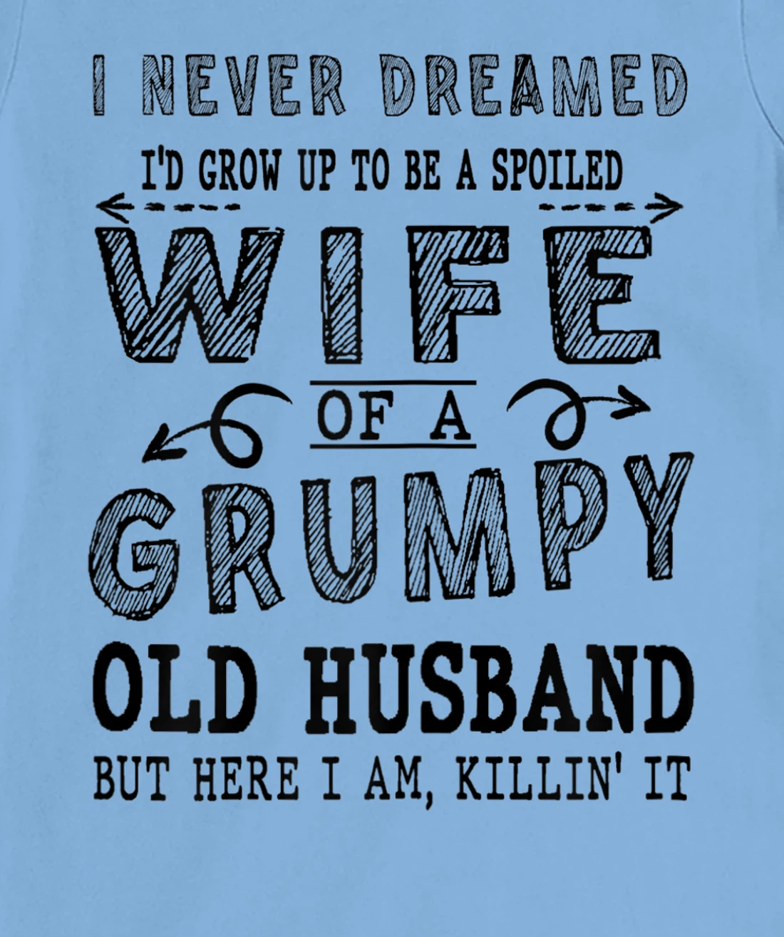 Womens Never Dreamed Spoiled Wife Grumpy Old Husband - Spouse T-Shirt, Women T-Shirt