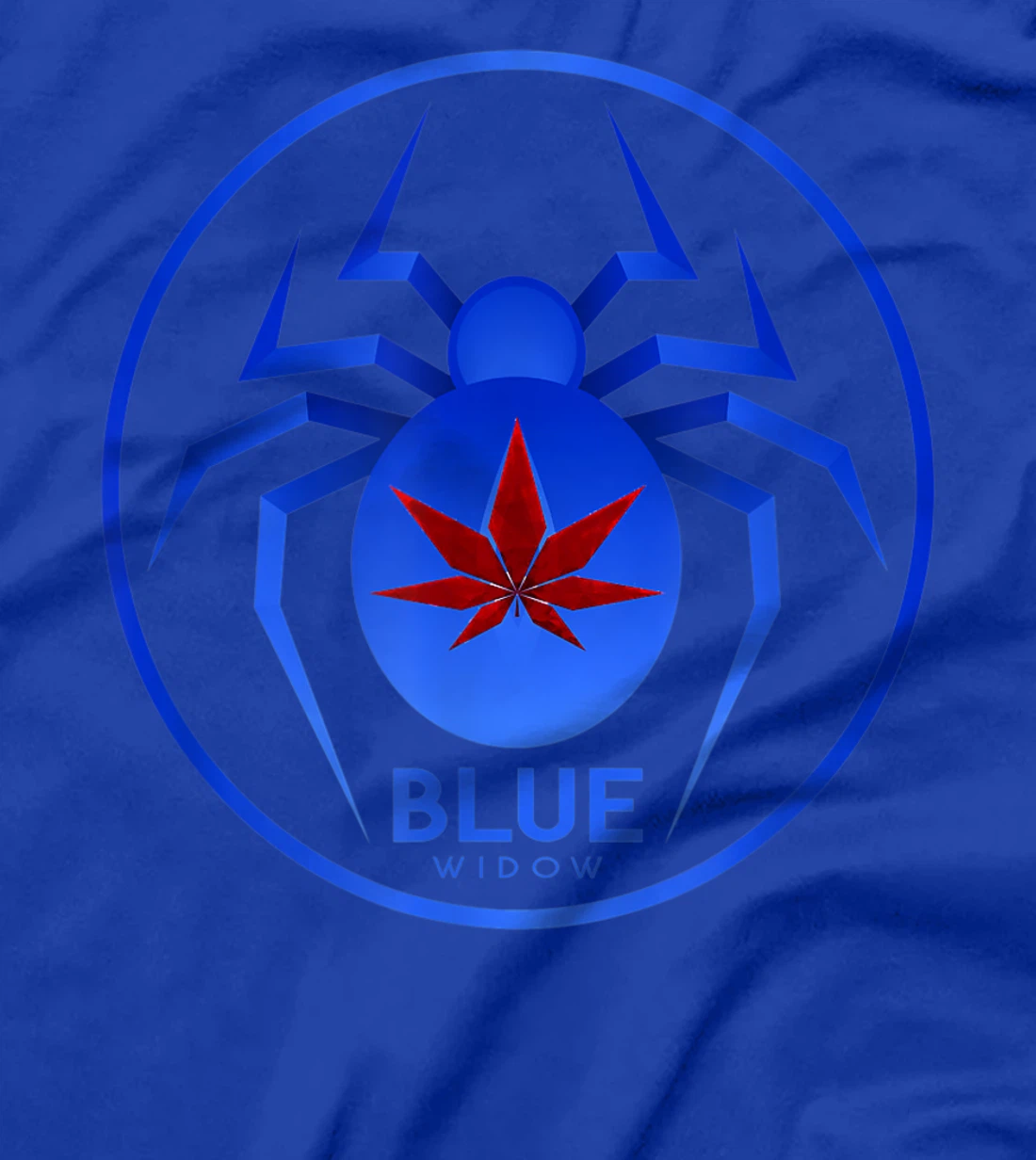 Blue Widow Cannabis Weed Marijuana Strain Icon T-Shirt, Women T-Shirt