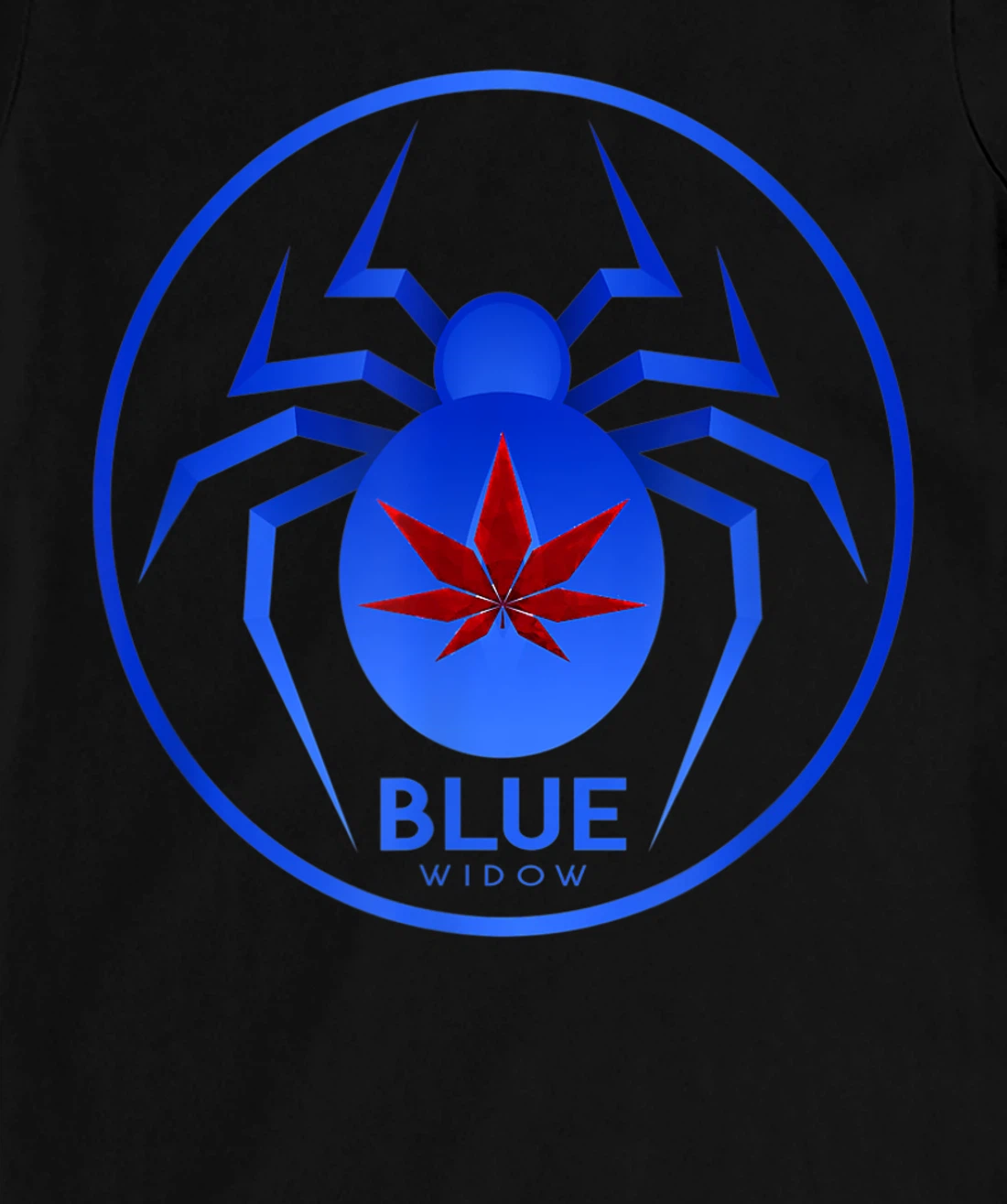 Blue Widow Cannabis Weed Marijuana Strain Icon T-Shirt, Women T-Shirt