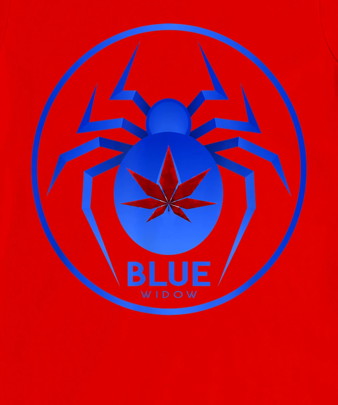 Blue Widow Cannabis Weed Marijuana Strain Icon T-Shirt, Women T-Shirt