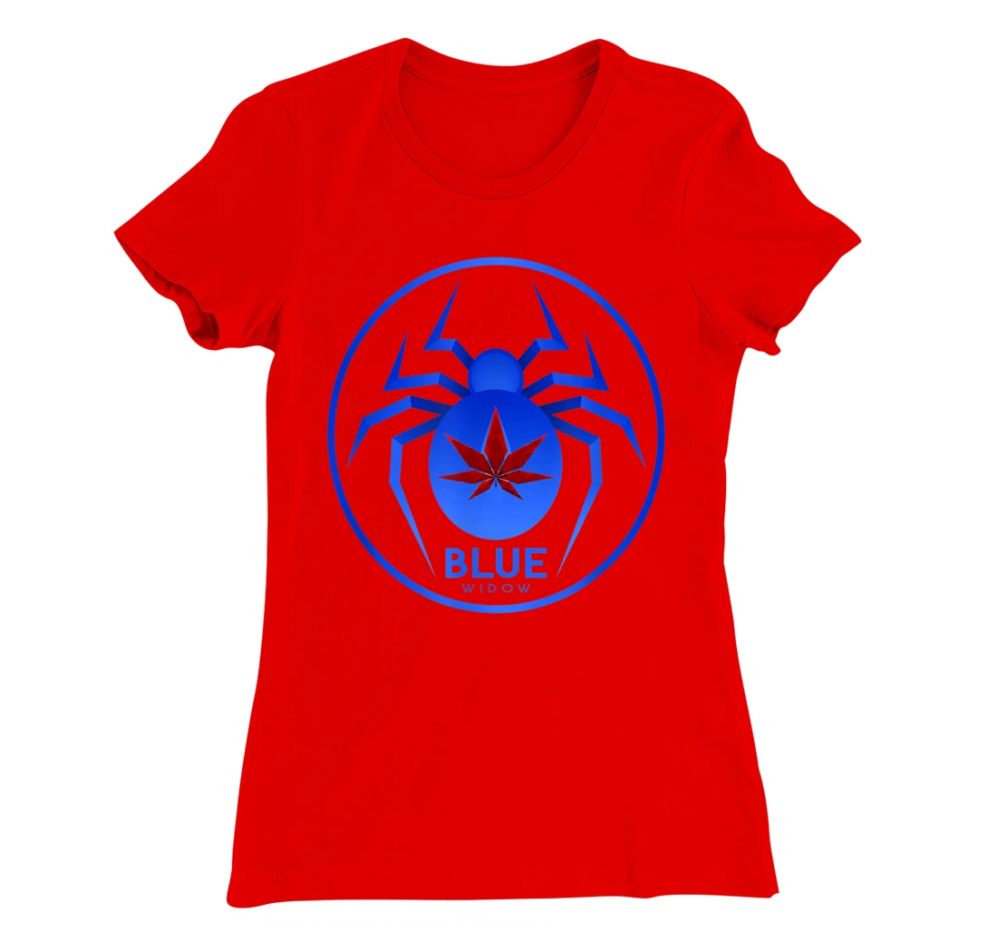Blue Widow Cannabis Weed Marijuana Strain Icon T-Shirt, Women T-Shirt