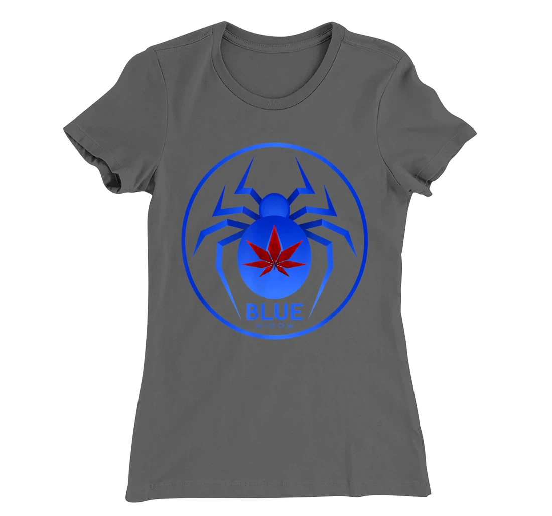 Blue Widow Cannabis Weed Marijuana Strain Icon T-Shirt, Women T-Shirt