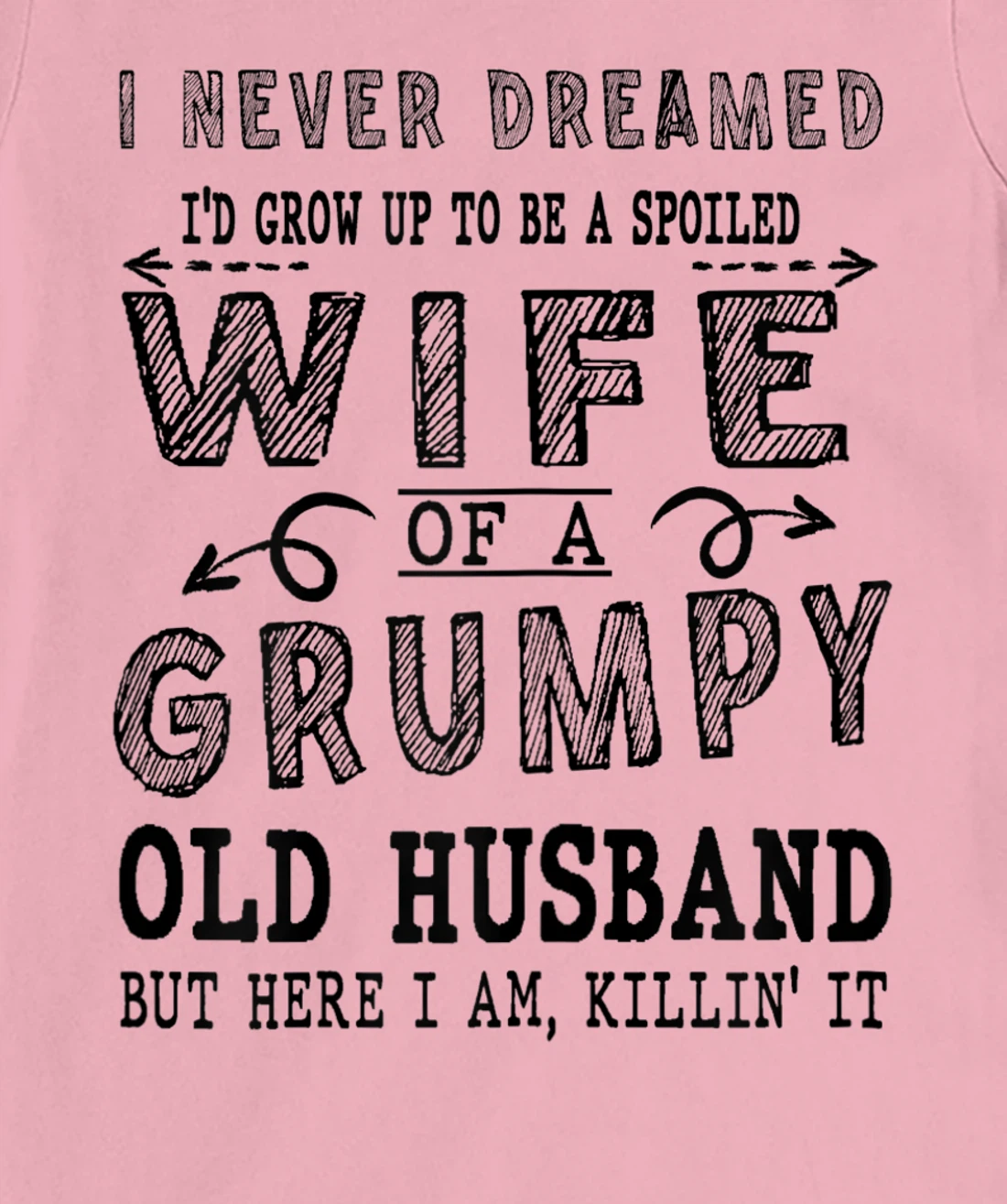 Womens Never Dreamed Spoiled Wife Grumpy Old Husband - Spouse T-Shirt, Women T-Shirt