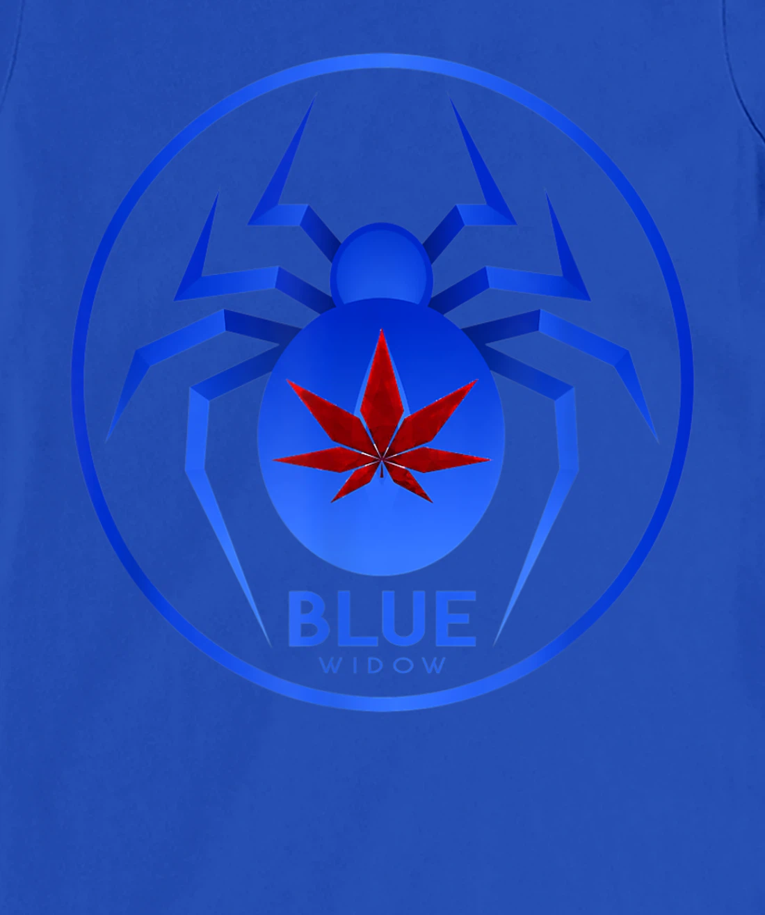 Blue Widow Cannabis Weed Marijuana Strain Icon T-Shirt, Women T-Shirt