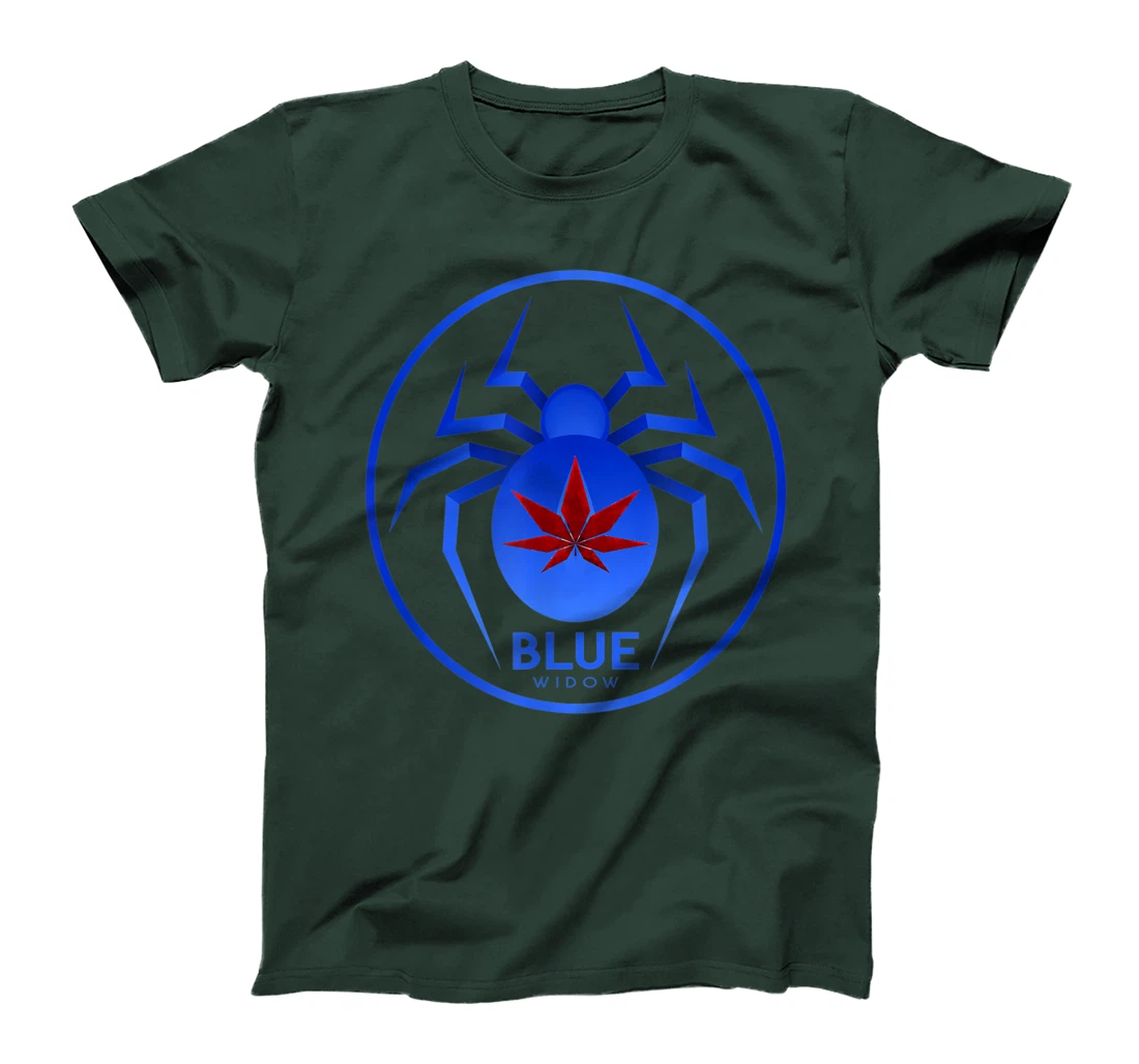 Blue Widow Cannabis Weed Marijuana Strain Icon T-Shirt, Women T-Shirt