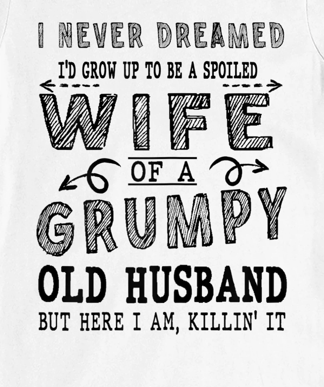 Womens Never Dreamed Spoiled Wife Grumpy Old Husband - Spouse T-Shirt, Women T-Shirt