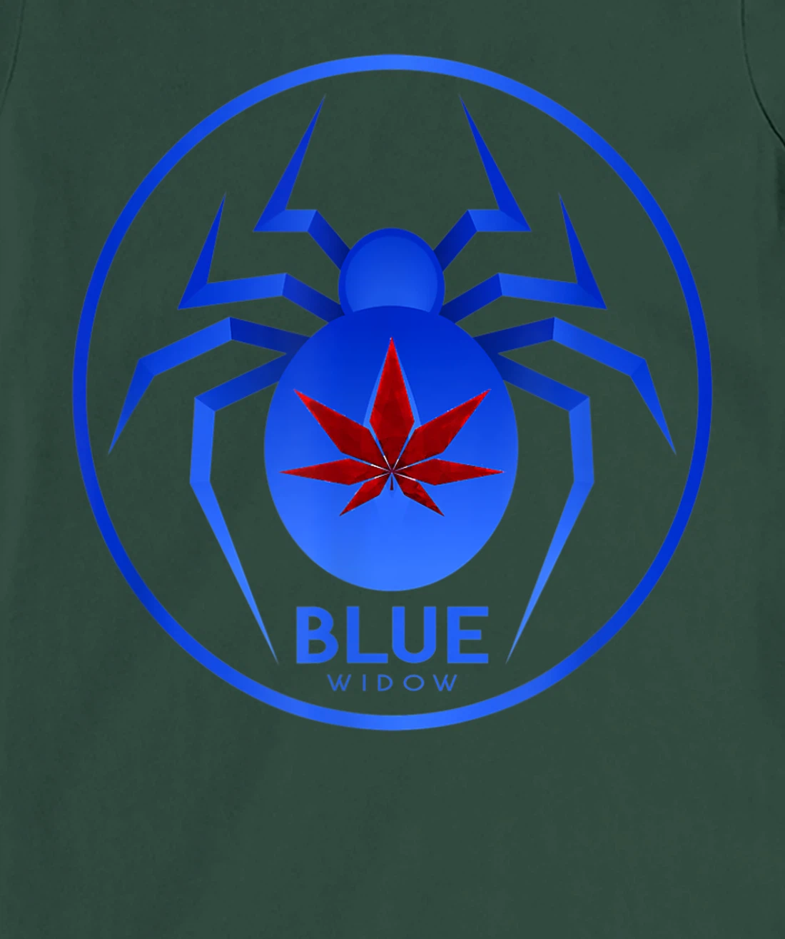 Blue Widow Cannabis Weed Marijuana Strain Icon T-Shirt, Women T-Shirt