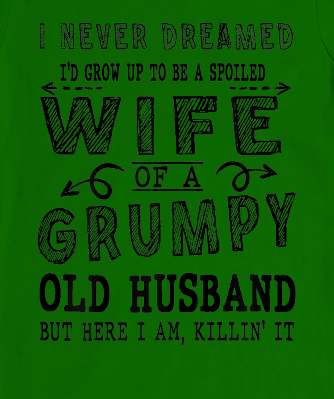 Womens Never Dreamed Spoiled Wife Grumpy Old Husband - Spouse T-Shirt, Women T-Shirt