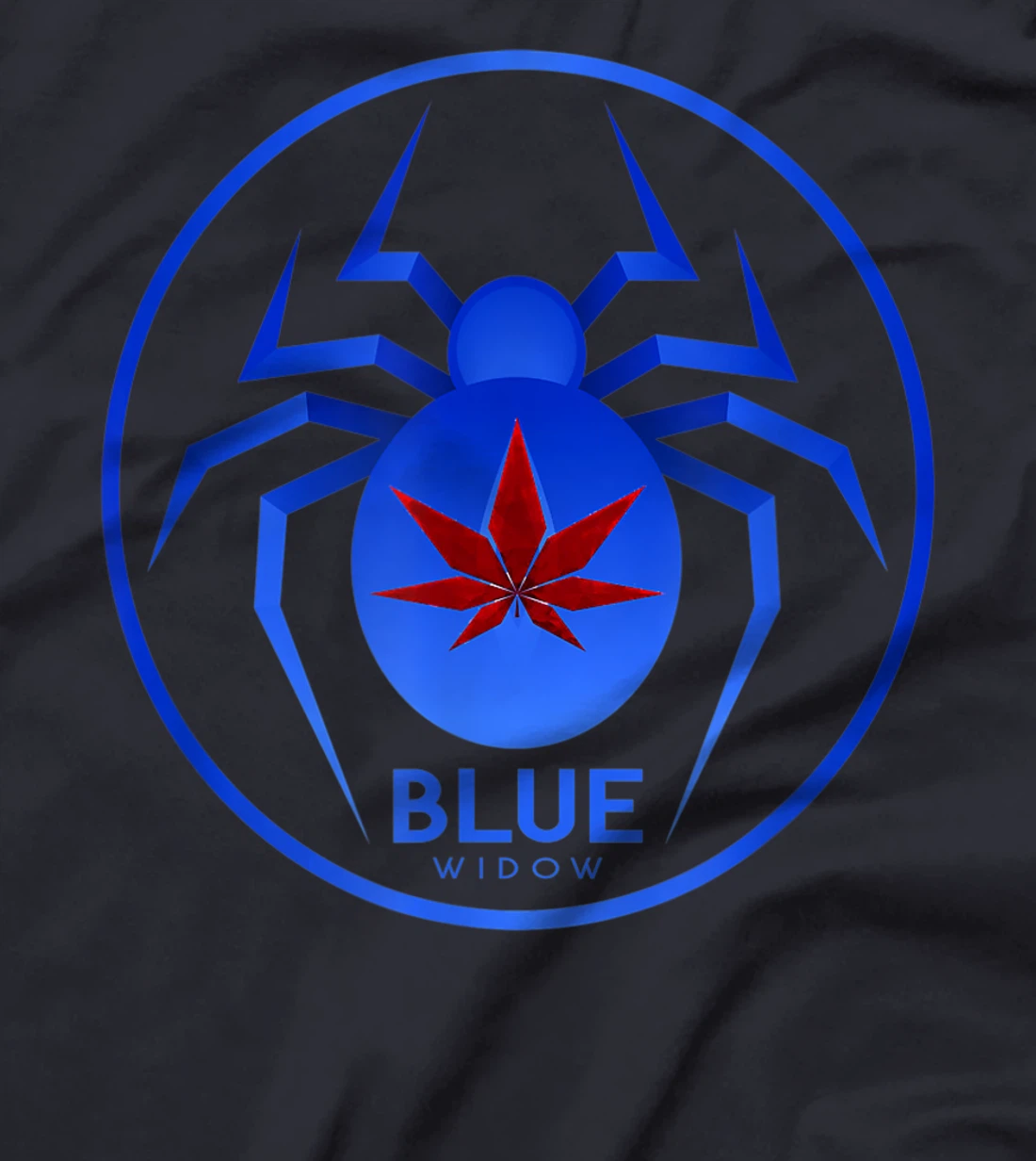 Blue Widow Cannabis Weed Marijuana Strain Icon T-Shirt, Women T-Shirt