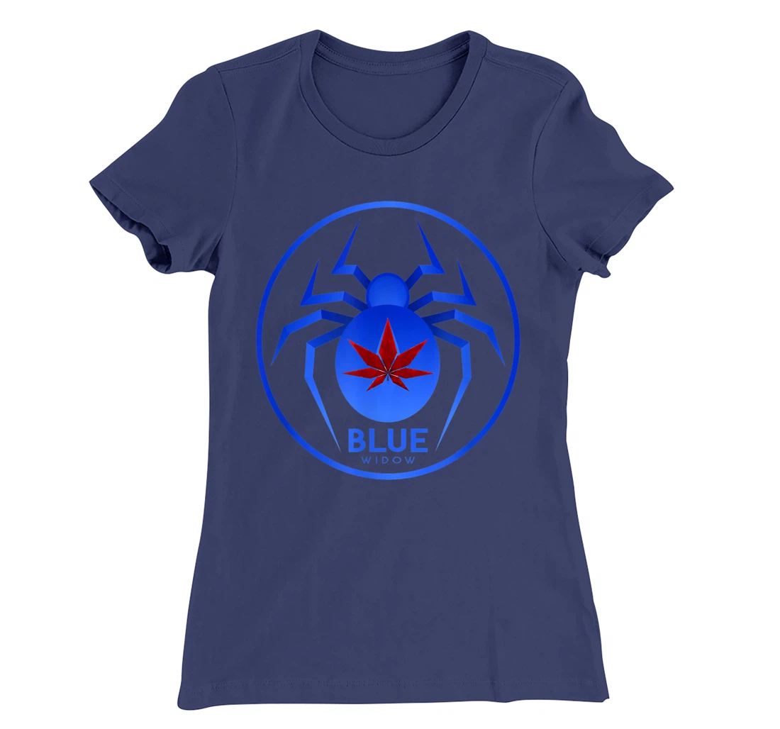 Blue Widow Cannabis Weed Marijuana Strain Icon T-Shirt, Women T-Shirt