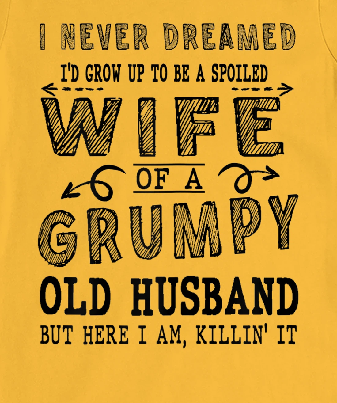 Womens Never Dreamed Spoiled Wife Grumpy Old Husband - Spouse T-Shirt, Women T-Shirt