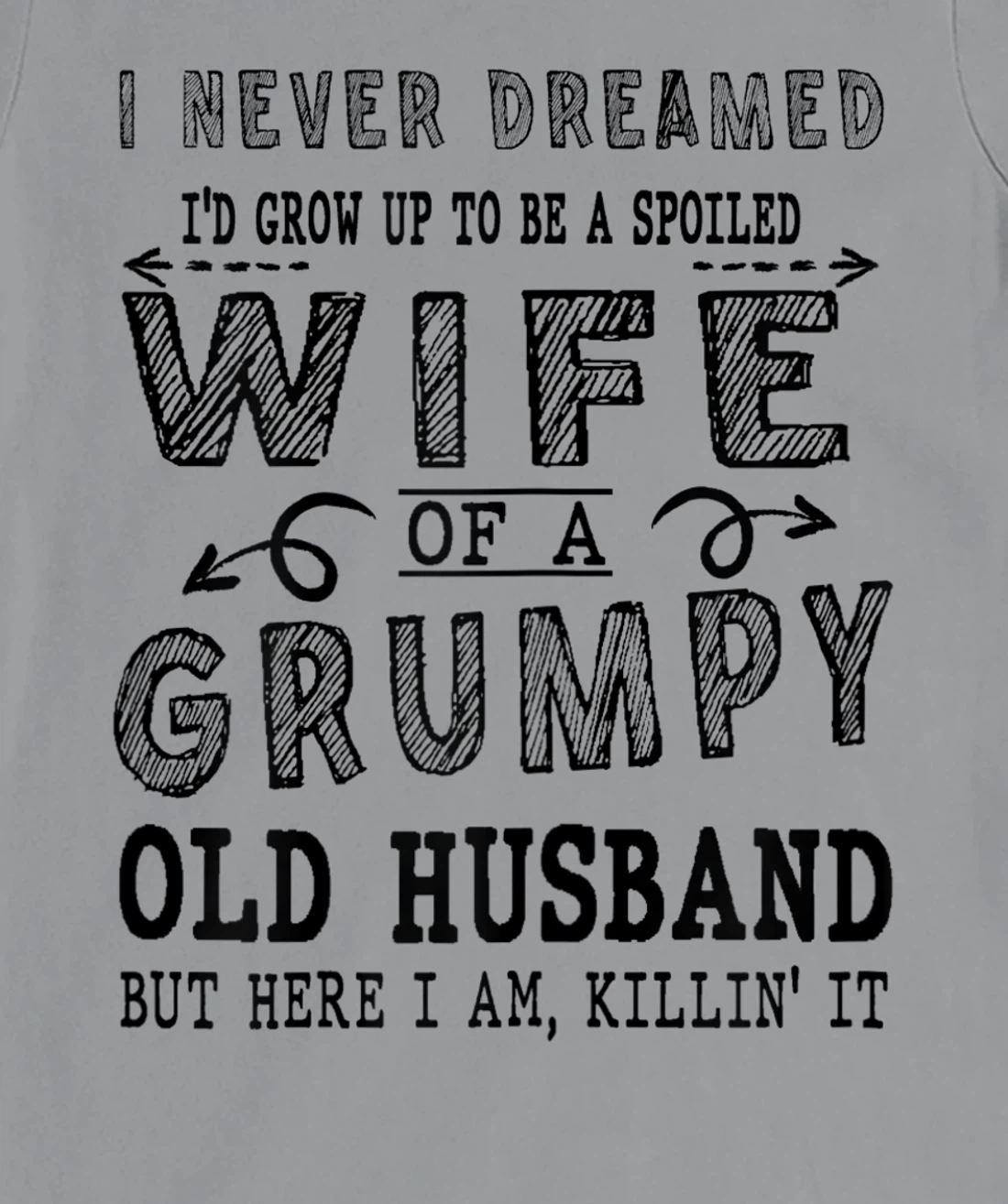 Womens Never Dreamed Spoiled Wife Grumpy Old Husband - Spouse T-Shirt, Women T-Shirt