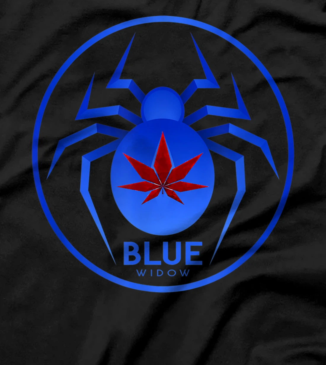Blue Widow Cannabis Weed Marijuana Strain Icon T-Shirt, Women T-Shirt