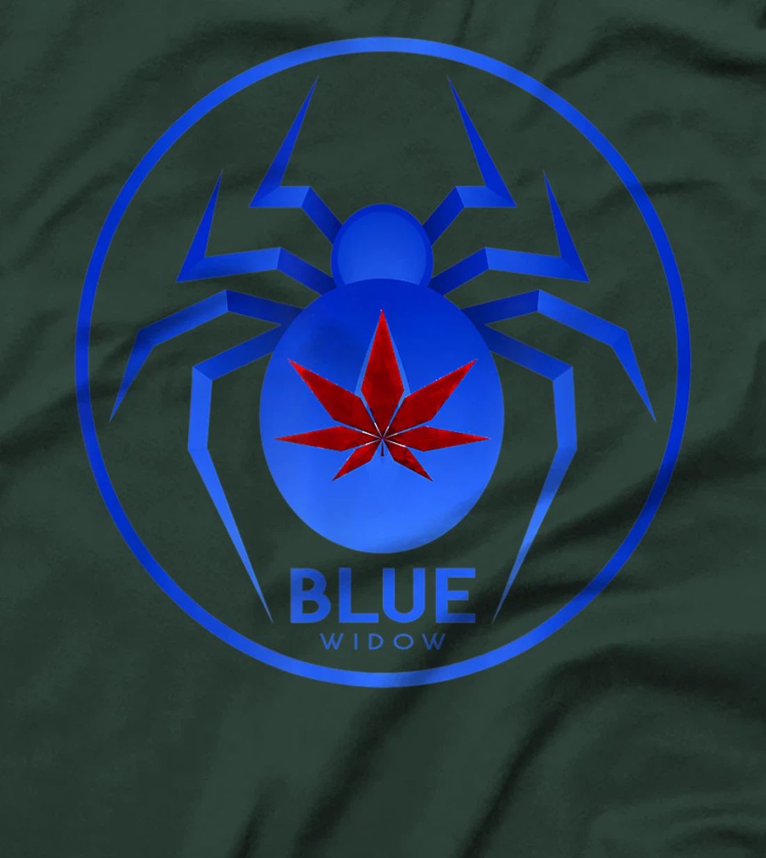 Blue Widow Cannabis Weed Marijuana Strain Icon T-Shirt, Women T-Shirt