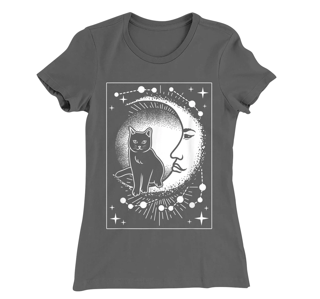 Scary Cat and Moon - Tarot Card T-Shirt, Women T-Shirt