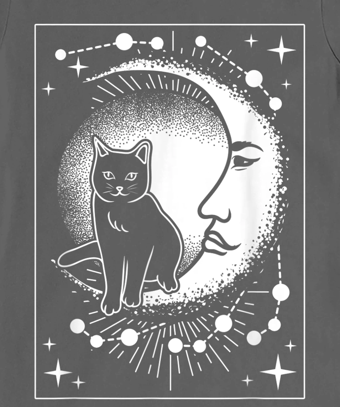 Scary Cat and Moon - Tarot Card T-Shirt, Women T-Shirt