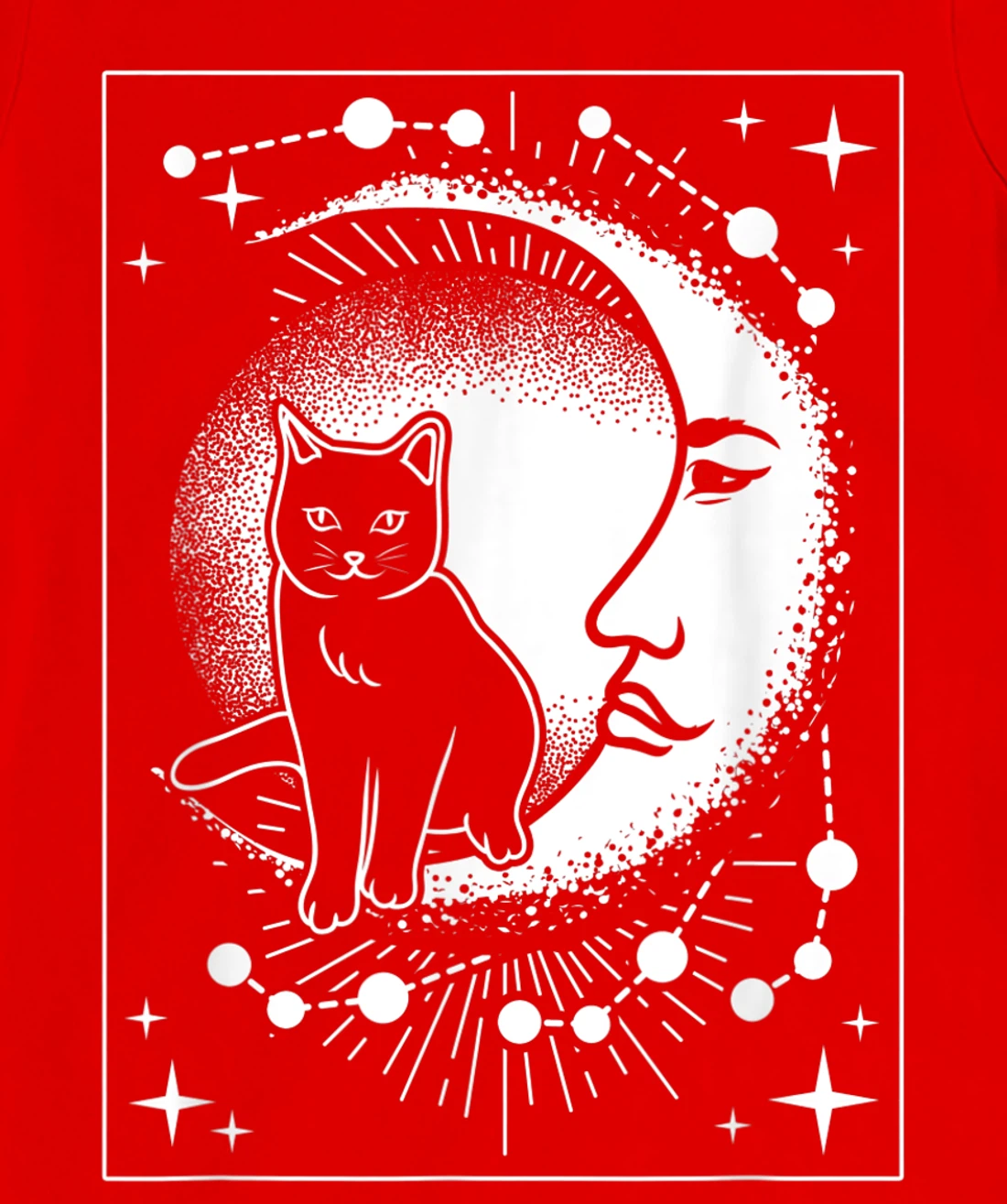 Scary Cat and Moon - Tarot Card T-Shirt, Women T-Shirt